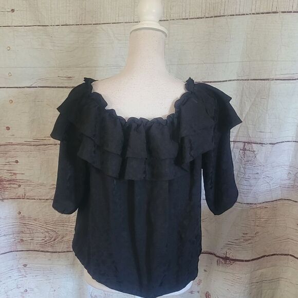 Zadig & Voltaire Milkmaid Tease Jac Leo Silk Off the Shoulder Top Size Large - Picture 4 of 8